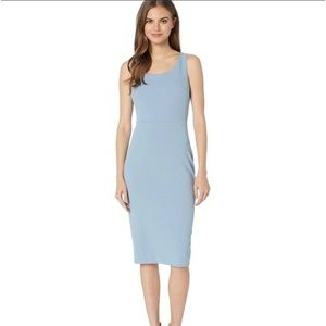 Betsey Johnson crepe midi blue grey sleeveless tank sheeth